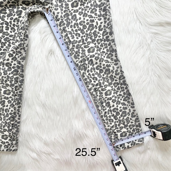 Loft Leopard Print Light Cream Black Cropped Skinny Jeans, Size 4 Petite, 27P - Picture 14 of 14